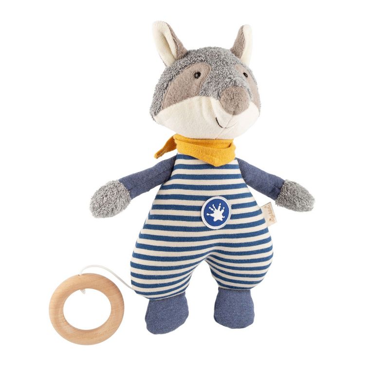 Produktbild: sigikid 39793 - Spieluhr Waschb&auml;r Classic, Stoffmix, grau-blau, Babyspielzeug