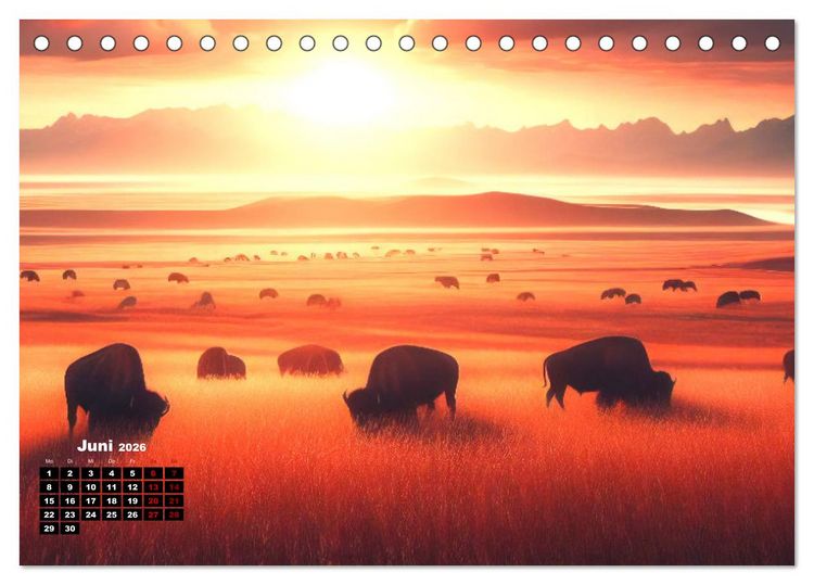 Produktbild: Pr&auml;rie Welten - Ein Kalender, der die Seele der Pr&auml;rie einf&auml;ngt. (Tischkalender 2026 DIN A5 quer), CALVENDO Monatskalender
