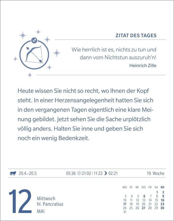 Produktbild: Sch&uuml;tze Sternzeichenkalender 2027 - Tagesabrei&szlig;kalender - Ihr Horoskop f&uuml;r jeden Tag