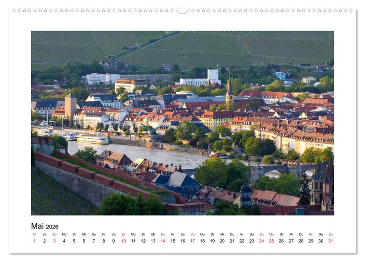 Produktbild: W&uuml;rzburg - Im Lauf der Jahreszeiten (hochwertiger Premium Wandkalender 2026 DIN A2 quer), Kunstdruck in Hochglanz