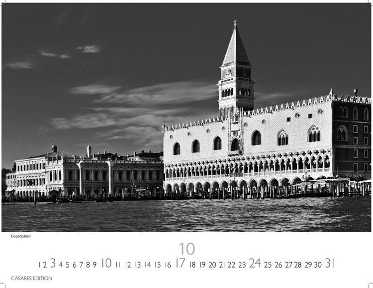 Produktbild: Venedig Kalender 2027 schwarz weiss &ndash; Wandkalender | Fotokalender Italien 42x55 &ndash; mit malerischen Fotos von Venedig , Italien