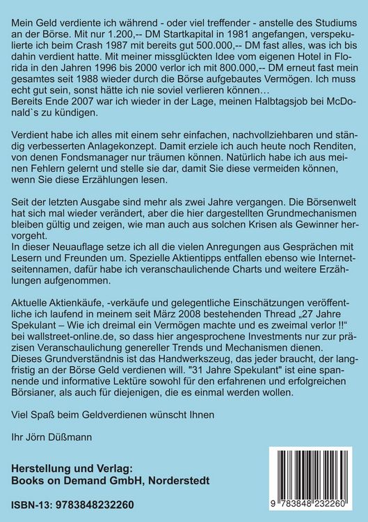Produktbild: Aktie und B&ouml;rse - 31 Jahre Spekulant