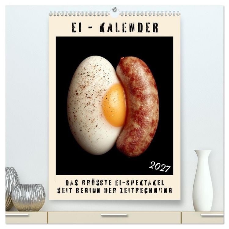 Produktbild: Ei Kalender - das gr&ouml;&szlig;te Ei-Spektakel seit Beginn der Zeitrechnung (hochwertiger Premium Wandkalender 2027 DIN A2 hoch), Kunstdruck in Hochglanz
