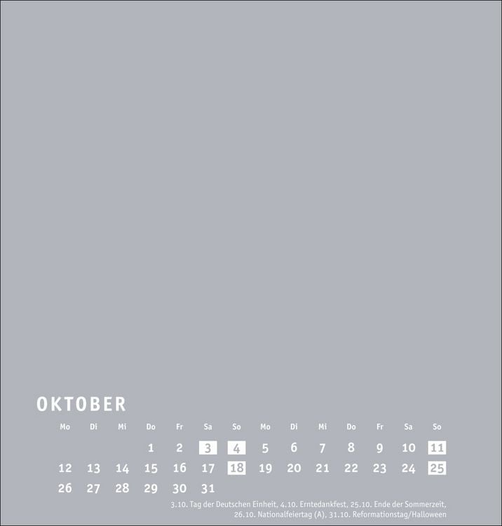 Produktbild: Premium-Bastelkalender silbergrau mittel 2026