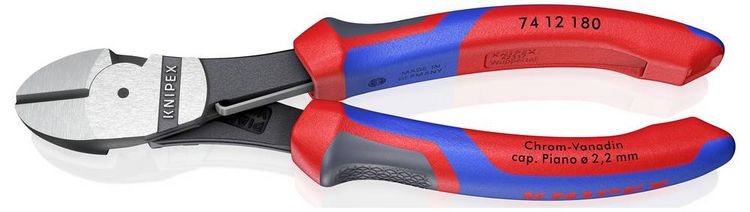 Produktbild: Knipex 74 12 180 Werkstatt Kraft-Seitenschneider mit Facette 180mm