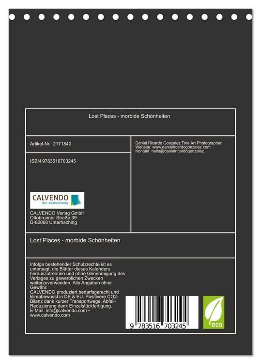 Produktbild: Lost Places - morbide Sch&ouml;nheiten (Tischkalender 2026 DIN A5 hoch), CALVENDO Monatskalender