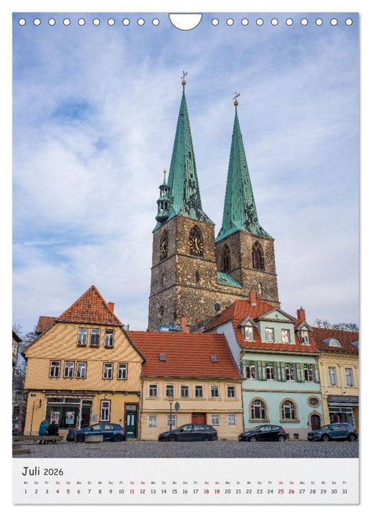 Produktbild: Quedlinburg - Welterbestadt und Tor zum Harz (Wandkalender 2026 DIN A4 hoch), CALVENDO Monatskalender