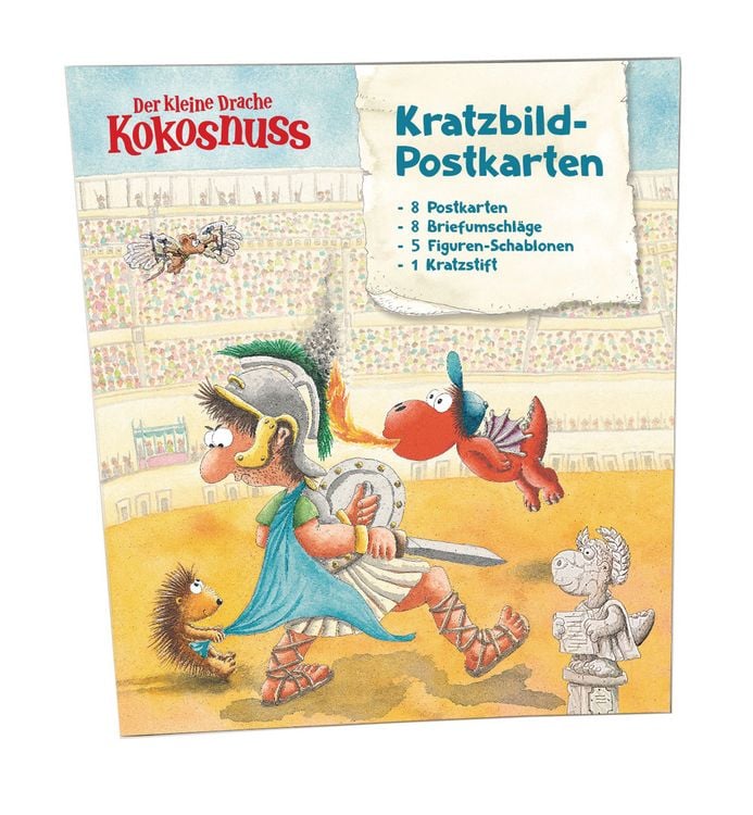 Produktbild: Der kleine Drache Kokosnuss - Kratzbild-Postkarten Set