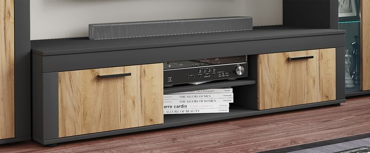 Produktbild: Holz TV Lowboard M&ouml;bel Fernsehschrank Usilo XL