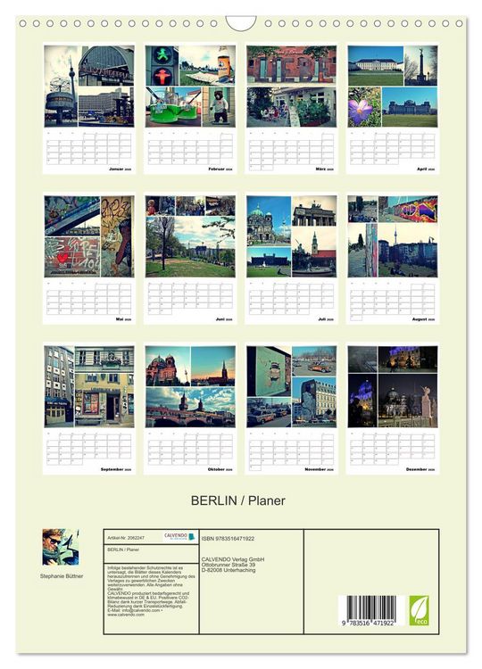 Produktbild: BERLIN / Planer (Wandkalender 2026 DIN A3 hoch), CALVENDO Monatskalender