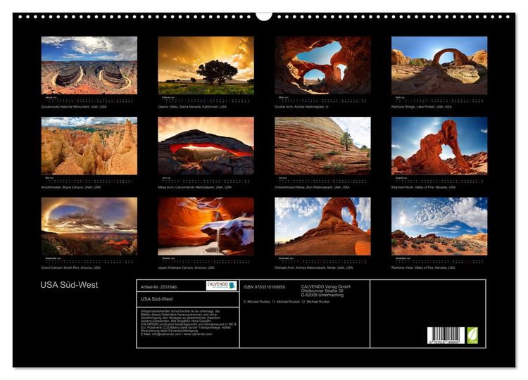 Produktbild: USA S&uuml;d-West (Wandkalender 2026 DIN A2 quer), CALVENDO Monatskalender
