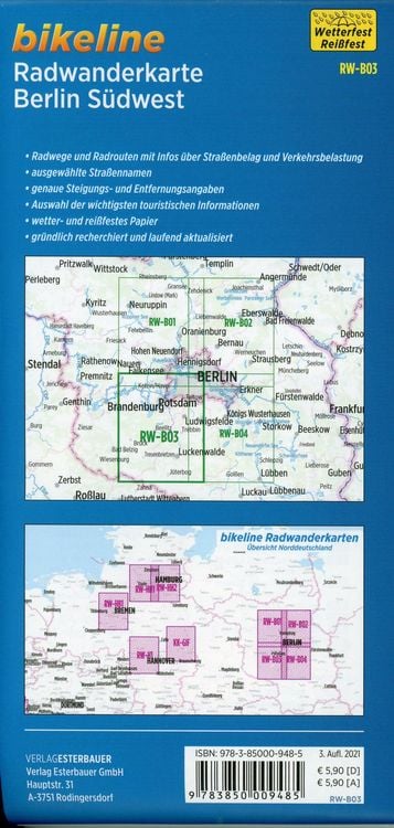 Produktbild: Radwanderkarte Berlin S&uuml;dwest (RW-B03)