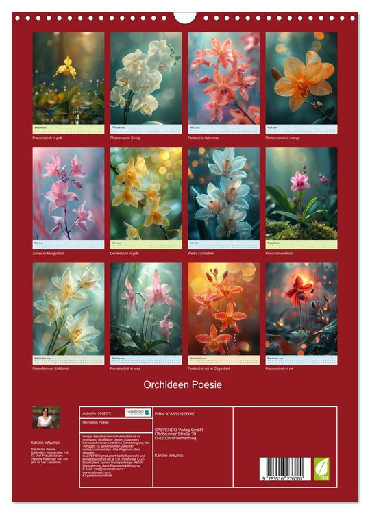 Produktbild: Orchideen Poesie (Wandkalender 2026 DIN A3 hoch), CALVENDO Monatskalender