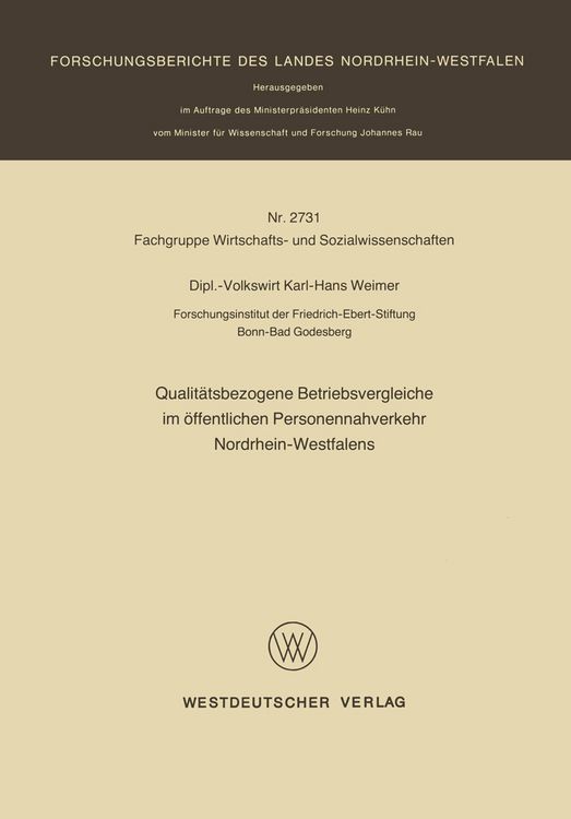 Produktbild: Qualit&auml;tsbezogene Betriebsvergleiche im &ouml;ffentlichen Personennahverkehr Nordrhein-Westfalens