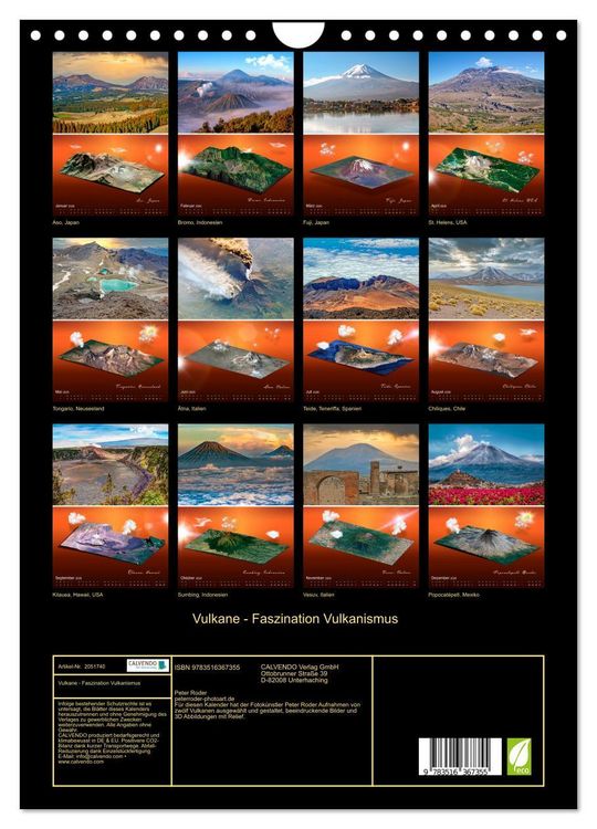 Produktbild: Vulkane - Faszination Vulkanismus (Wandkalender 2026 DIN A4 hoch), CALVENDO Monatskalender