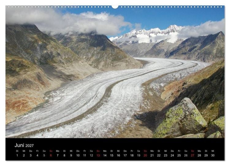 Produktbild: Faszinierende Gletscherwelt - entlang des Gro&szlig;en Aletsch (Wandkalender 2027 DIN A2 quer), CALVENDO Monatskalender