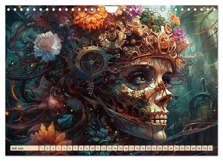 Produktbild: Floraler Steampunk (Wandkalender 2026 DIN A4 quer), CALVENDO Monatskalender