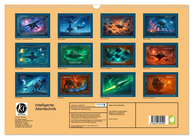 Produktbild: Intelligente Alientechnik (Wandkalender 2026 DIN A3 quer), CALVENDO Monatskalender