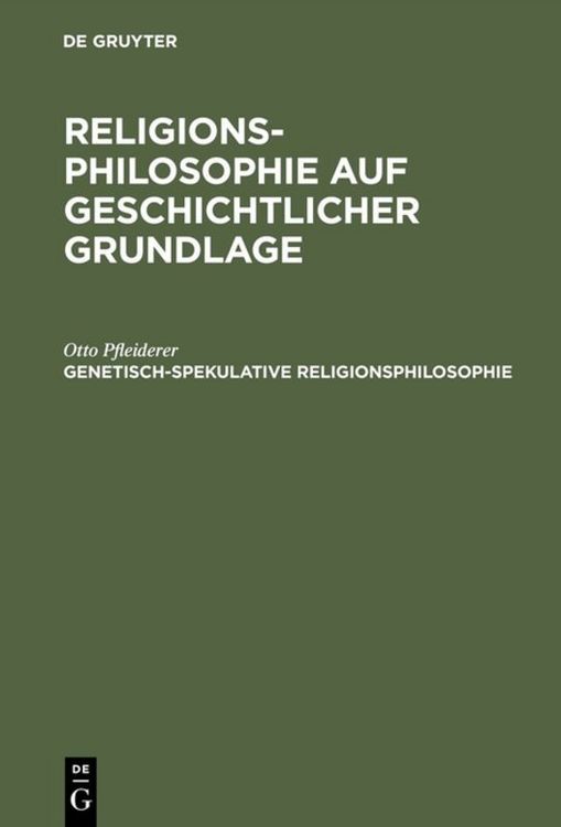 Produktbild: Genetisch-spekulative Religionsphilosophie