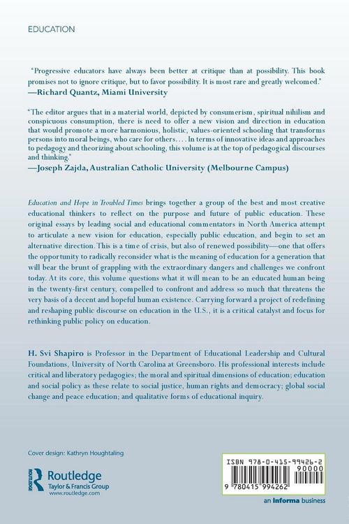 Produktbild: Education and Hope in Troubled Times