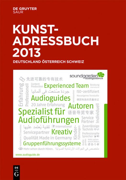 Produktbild: Kunstadressbuch Deutschland, &Ouml;sterreich, Schweiz 2013