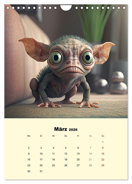 Produktbild: Monsteralarm. Die Invasion der kleinen Qu&auml;lgeister (Wandkalender 2026 DIN A4 hoch), CALVENDO Monatskalender