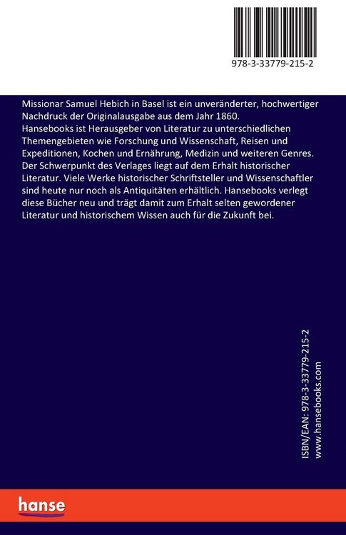 Produktbild: Missionar Samuel Hebich in Basel