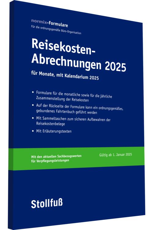 Produktbild: Reisekostenabrechnungen 2025 mit Kalendarium