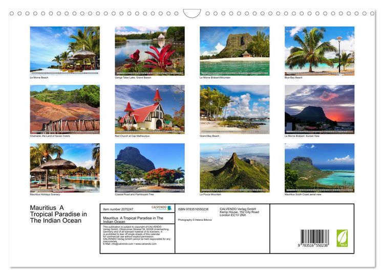 Produktbild: Mauritius A Tropical Paradise in The Indian Ocean (Wall Calendar 2026 DIN A3 landscape), CALVENDO 12 Month Wall Calendar