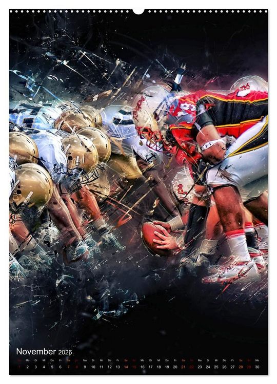 Produktbild: American Football - einfach faszinierend (hochwertiger Premium Wandkalender 2026 DIN A2 hoch), Kunstdruck in Hochglanz