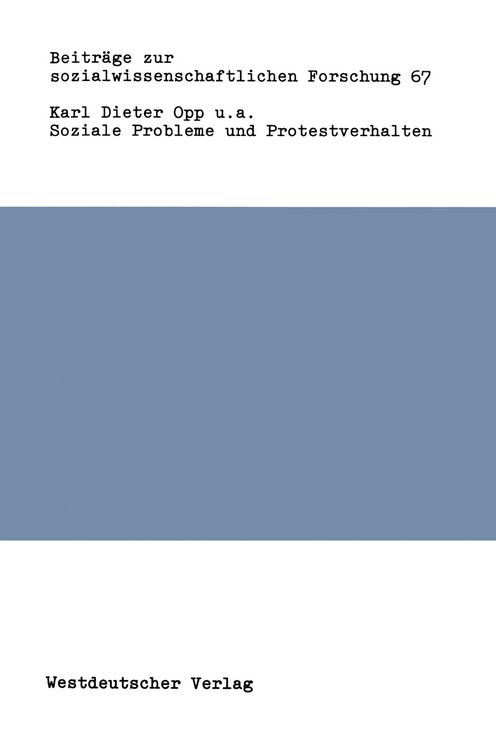 Produktbild: Soziale Probleme und Protestverhalten
