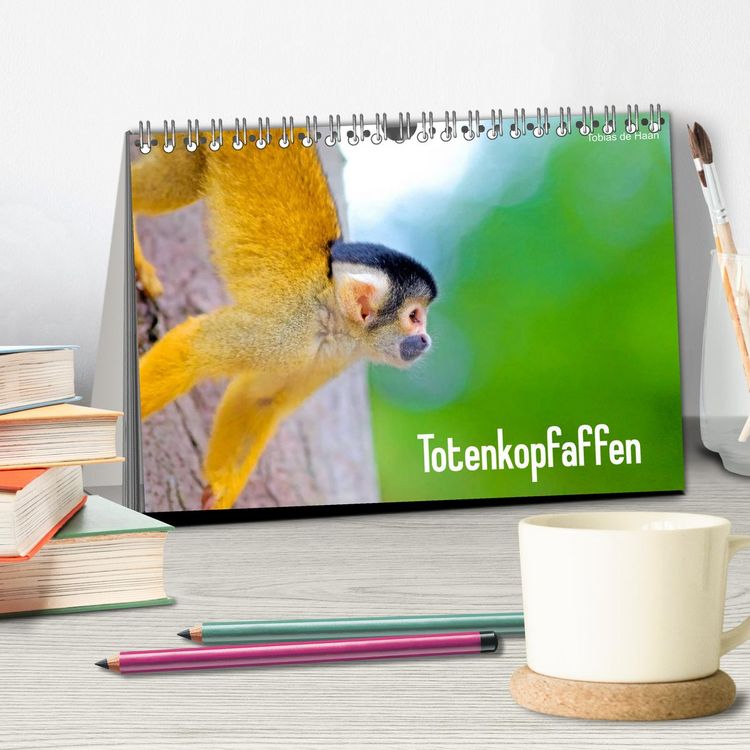 Produktbild: Totenkopfaffen (Tischkalender 2026 DIN A5 quer), CALVENDO Monatskalender
