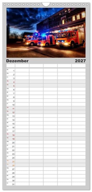 Produktbild: Familienplaner 2027 - Feuerwehr und Rettungsdienst mit 5 Spalten (Wandkalender, 21 x 45 cm) CALVENDO