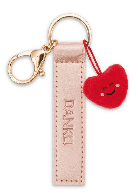 Produktbild: Schl&uuml;sselanh&auml;nger Danke! Kunstlederband ros&eacute;gold