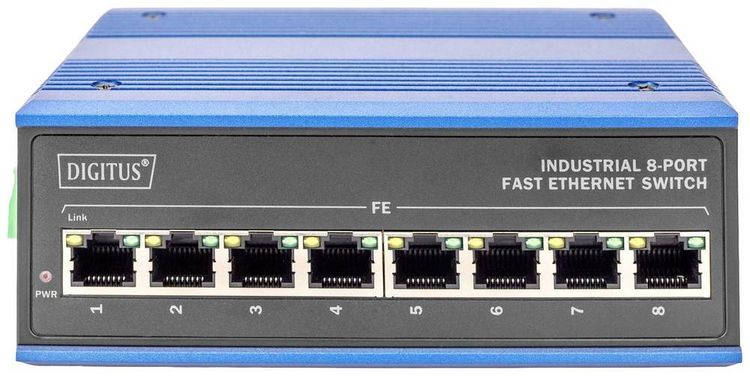 Produktbild: Digitus DN-650106 DN-650106 Industrial Ethernet Switch 8 Port 10 / 100 MBit/s