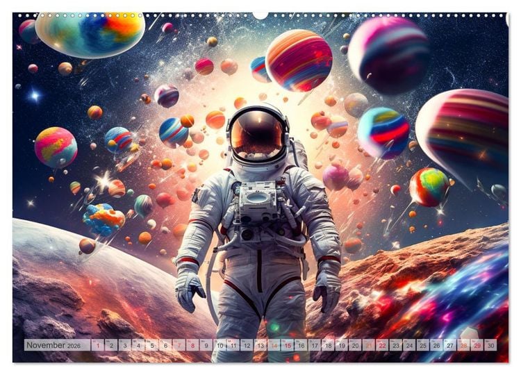 Produktbild: Astronaut - Unterwegs in der Galaxie (Wandkalender 2026 DIN A2 quer), CALVENDO Monatskalender