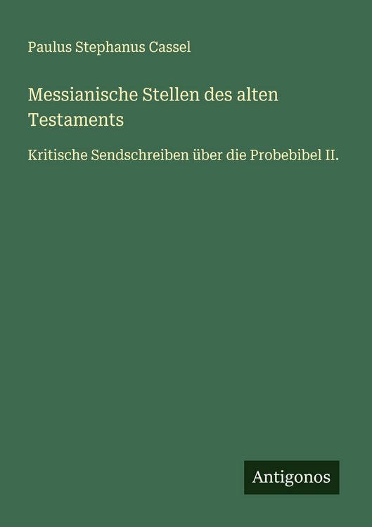 Produktbild: Messianische Stellen des alten Testaments