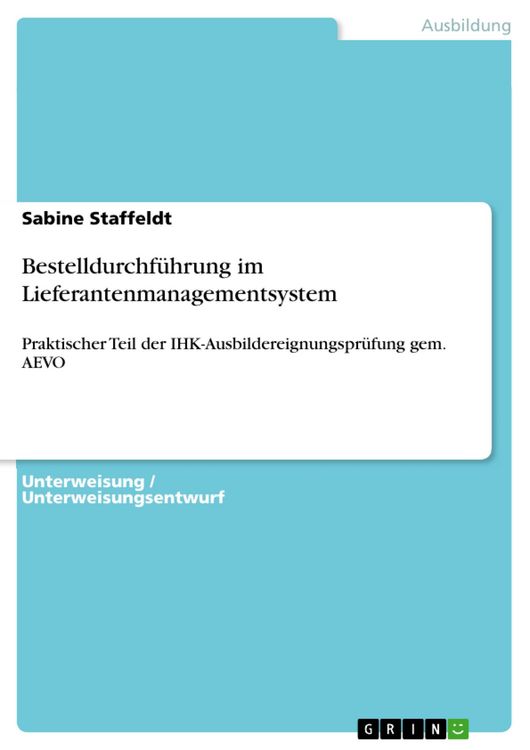 Produktbild: Bestelldurchf&uuml;hrung im Lieferantenmanagementsystem
