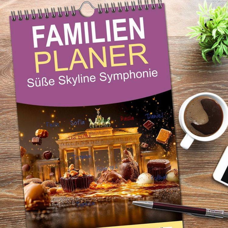 Produktbild: Familienplaner 2026 - S&uuml;&szlig;e Skyline Symphonie mit 5 Spalten (Wandkalender, 21 x 45 cm) CALVENDO