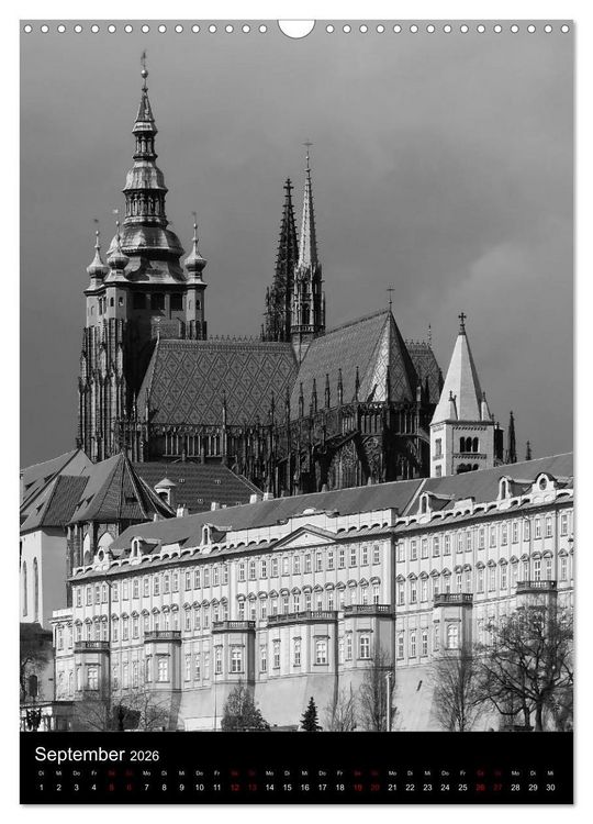 Produktbild: Prag - Die goldene Stadt in monochrom (Wandkalender 2026 DIN A3 hoch), CALVENDO Monatskalender