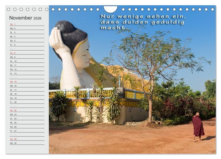 Produktbild: BUDDHA Buddhistische Weisheiten (Wandkalender 2026 DIN A4 quer), CALVENDO Monatskalender