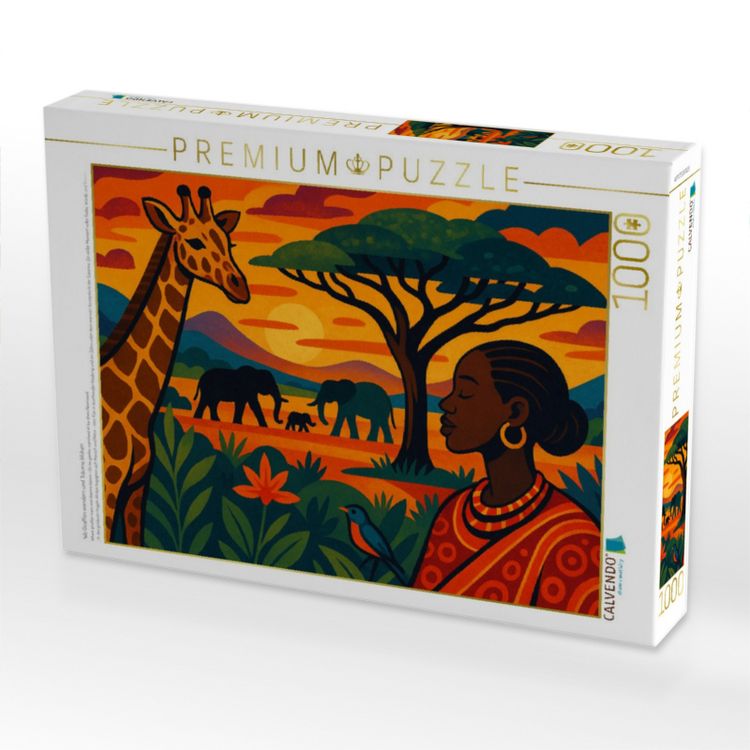 Produktbild: CALVENDO Puzzle Wo Giraffen wandern und Tr&auml;ume bl&uuml;hen | 1000 Teile Lege-Gr&ouml;&szlig;e 64x48cm Foto-Puzzle f&uuml;r gl&uuml;ckliche Stunden