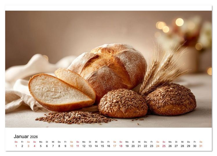 Produktbild: K&uuml;chenkalender Brot (Wandkalender 2026 DIN A2 quer), CALVENDO Monatskalender
