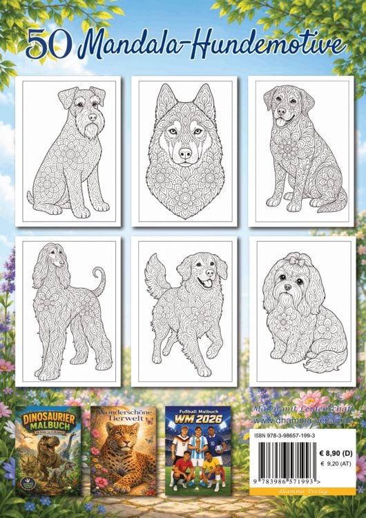 Produktbild: Mandala Malbuch Hunde f&uuml;r Kinder ab 8 Jahren mit 50 sch&ouml;nen Ausmalbildern