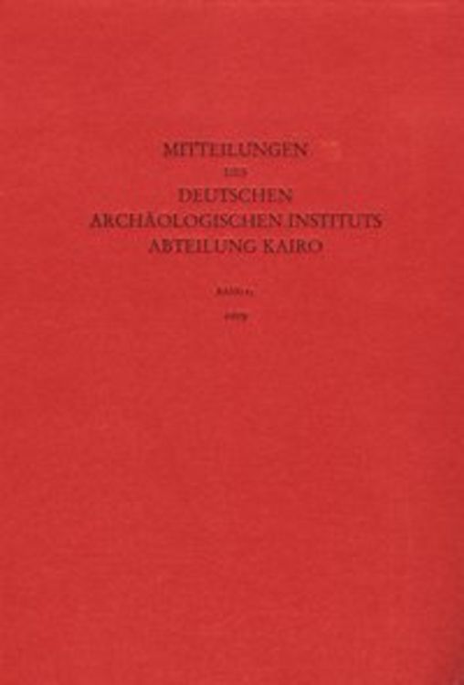 Produktbild: Mitteilungen des Deutschen Arch&auml;ologischen Instituts, Abteilung Kairo / 2009