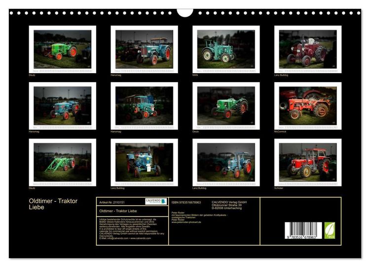 Produktbild: Oldtimer - Traktor Liebe (Wandkalender 2026 DIN A3 quer), CALVENDO Monatskalender