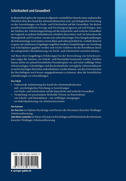 Produktbild: Schichtarbeit und Gesundheit