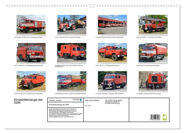 Produktbild: Einsatzfahrzeuge der DDR (Wandkalender 2026 DIN A2 quer), CALVENDO Monatskalender