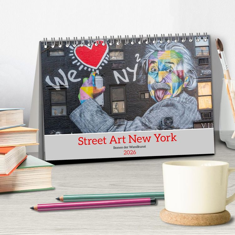 Produktbild: Street Art New York &ndash; Ikonen der Wandkunst (Tischkalender 2026 DIN A5 quer), CALVENDO Monatskalender