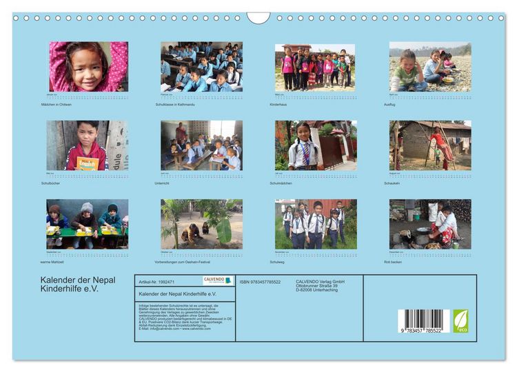 Produktbild: Kalender der Nepal Kinderhilfe e.V. (Wandkalender 2026 DIN A3 quer), CALVENDO Monatskalender